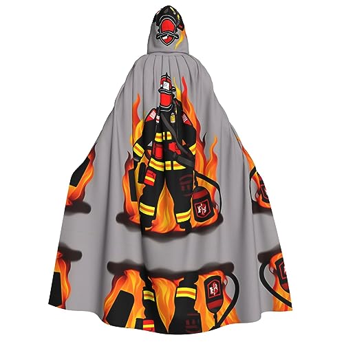 HJLUUFT Umhang mit Kapuze für Feuerwehrmann, Feuerwehrmann, lang, Halloween, Weihnachten, Mittelalter, Renaissance, Wikingerkönigs-Umhang HJLUUFT Umhang mit Kapuze für Feuerwehrmann, Feuerwehrmann, lang, Halloween, Weihnachten, Mittelalter, Renaissance, Wikingerkönigs-Umhang von HJLUUFT