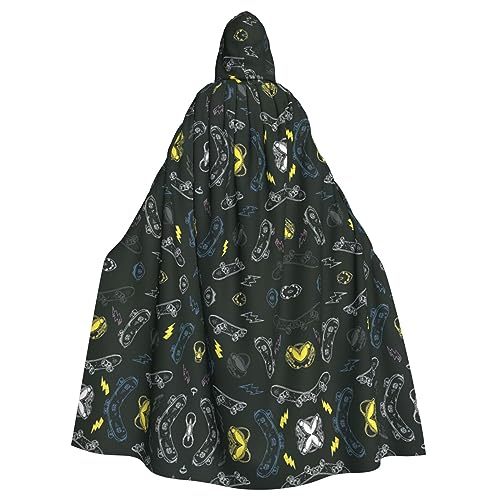 HJLUUFT Umhang mit Kapuze und Graffiti-Skateboard-Druck, Mittelalter-Kostüm, Halloween, Halloween, Weihnachten HJLUUFT Umhang mit Kapuze und Graffiti-Skateboard-Druck, Mittelalter-Kostüm, Halloween, Halloween, Weihnachten von HJLUUFT