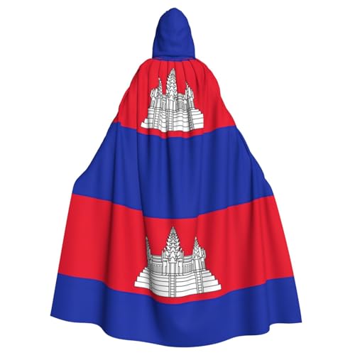HJLUUFT Umhang mit Kapuze und Kambodscha-Flagge, Mittelalter-Kostüm, Halloween, Halloween, Weihnachten HJLUUFT Umhang mit Kapuze und Kambodscha-Flagge, Mittelalter-Kostüm, Halloween, Halloween, Weihnachten von HJLUUFT