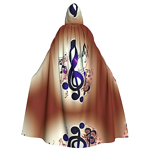 HJLUUFT Umhang mit Kapuze und Musiknoten in Violett, Mittelalter-Kostüm, Halloween, Halloween, Weihnachten HJLUUFT Umhang mit Kapuze und Musiknoten in Violett, Mittelalter-Kostüm, Halloween, Halloween, Weihnachten von HJLUUFT