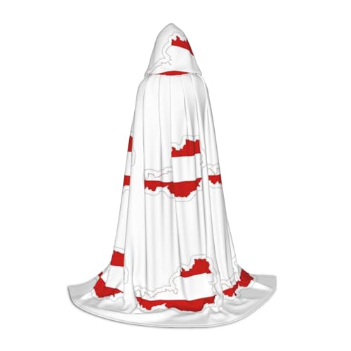 HJLUUFT Umhang mit Kapuze und Österreichischer Flagge, Renaissance, Halloween, Mittelalter-Kostüm, Cosplay, langer Umhang für Damen und Herren HJLUUFT Umhang mit Kapuze und Österreichischer Flagge, Renaissance, Halloween, Mittelalter-Kostüm, Cosplay, langer Umhang für Damen und Herren von HJLUUFT