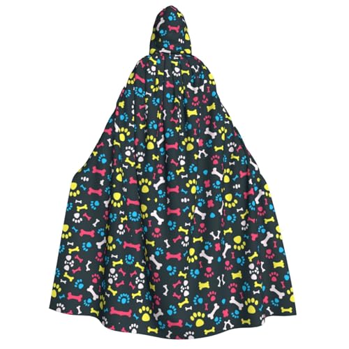 HJLUUFT Umhang mit Kapuze und Pfotenabdruck, Regenbogenfarben, für Halloween, Weihnachten, Mittelalter, Renaissance, Wikingerkönigs-Umhang HJLUUFT Umhang mit Kapuze und Pfotenabdruck, Regenbogenfarben, für Halloween, Weihnachten, Mittelalter, Renaissance, Wikingerkönigs-Umhang von HJLUUFT