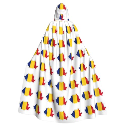 HJLUUFT Umhang mit Kapuze und Umhang mit Rumänien-Flagge, Mittelalter-Kostüm, Halloween, Halloween, Weihnachten HJLUUFT Umhang mit Kapuze und Umhang mit Rumänien-Flagge, Mittelalter-Kostüm, Halloween, Halloween, Weihnachten von HJLUUFT
