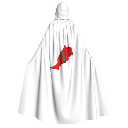 HJLUUFT Umhang mit Marokko-Flagge, langer Umhang mit Kapuze, Umhang für Halloween, Weihnachten, Mittelalter, Renaissance, Wikinger-Könige-Umhang HJLUUFT Umhang mit Marokko-Flagge, langer Umhang mit Kapuze, Umhang für Halloween, Weihnachten, Mittelalter, Renaissance, Wikinger-Könige-Umhang von HJLUUFT