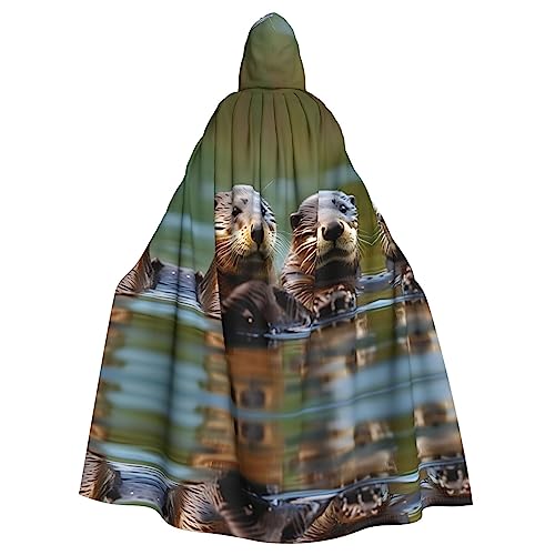 HJLUUFT Umhang mit Otter-Aufdruck, Mittelalter-Kostüm, Halloween, volle Länge, Halloween, Weihnachten HJLUUFT Umhang mit Otter-Aufdruck, Mittelalter-Kostüm, Halloween, volle Länge, Halloween, Weihnachten von HJLUUFT