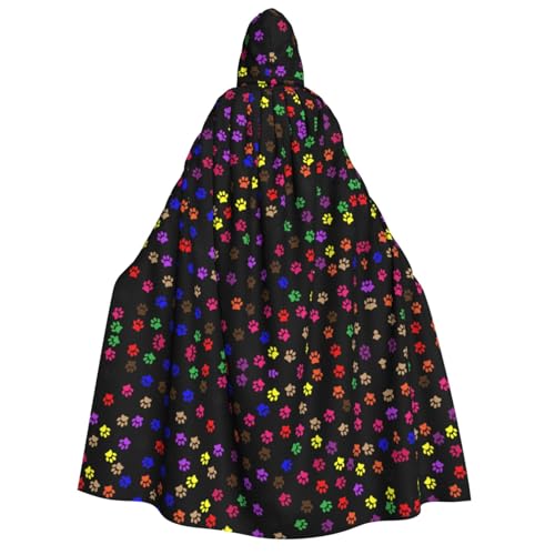 HJLUUFT Umhang mit Pfotenabdruck, langer Kapuzenumhang für Halloween, Weihnachten, Kostüme, Mittelalter, Renaissance, Wikingerkönigs-Umhang HJLUUFT Umhang mit Pfotenabdruck, langer Kapuzenumhang für Halloween, Weihnachten, Kostüme, Mittelalter, Renaissance, Wikingerkönigs-Umhang von HJLUUFT