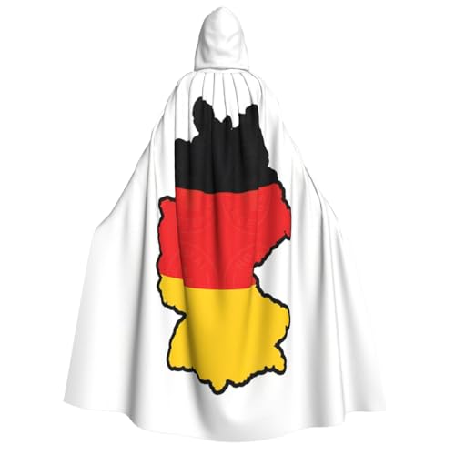 HJLUUFT Umhang mit deutscher Flagge, langer Umhang mit Kapuze, Umhang für Halloween, Weihnachten, Mittelalter, Renaissance, Wikingerkönigs-Umhang HJLUUFT Umhang mit deutscher Flagge, langer Umhang mit Kapuze, Umhang für Halloween, Weihnachten, Mittelalter, Renaissance, Wikingerkönigs-Umhang von HJLUUFT