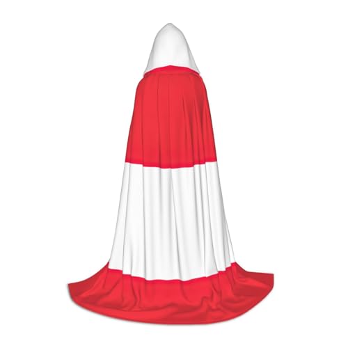 HJLUUFT Umhang mit indonesischer Flagge, mit Kapuze, Halloween-Umhang, langes Kostüm, Maskerade-Kleid, Cosplay-Kostüm von HJLUUFT
