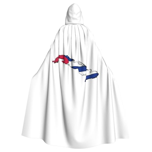 HJLUUFT Umhang mit kubanischer Flagge, mit Kapuze, Umhang, Mittelalter-Kostüm, Halloween, Halloween, Weihnachten von HJLUUFT