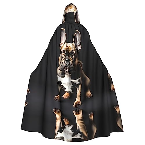 HJLUUFT Umhang mit langen Ohren und französischer Bulldogge, mittelalterlicher Kapuzenumhang für Erwachsene, Renaissance, langer Umhang für Herren, Cosplay, Kostüme, Halloween HJLUUFT Umhang mit langen Ohren und französischer Bulldogge, mittelalterlicher Kapuzenumhang für Erwachsene, Renaissance, langer Umhang für Herren, Cosplay, Kostüme, Halloween von HJLUUFT
