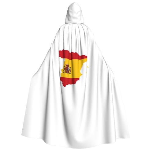 HJLUUFT Umhang mit spanischer Flagge, langer Umhang mit Kapuze, Umhang für Halloween, Weihnachten, Mittelalter, Renaissance, Wikinger-Könige-Umhang HJLUUFT Umhang mit spanischer Flagge, langer Umhang mit Kapuze, Umhang für Halloween, Weihnachten, Mittelalter, Renaissance, Wikinger-Könige-Umhang von HJLUUFT