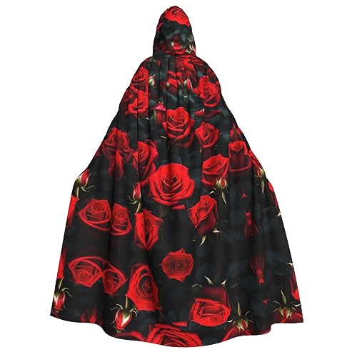HJLUUFT Umhang mit vielen roten Rosen, langer Kapuzenumhang für Halloween, Weihnachten, Mittelalter, Renaissance, Wikingerkönigs-Umhang HJLUUFT Umhang mit vielen roten Rosen, langer Kapuzenumhang für Halloween, Weihnachten, Mittelalter, Renaissance, Wikingerkönigs-Umhang von HJLUUFT