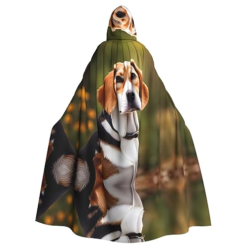 HJLUUFT Uni Renaissance-Umhang mit Beagle-Hunde-Aufdruck, mit Kapuze, langer Umhang für Halloween, Cosplay-Kostüme HJLUUFT Uni Renaissance-Umhang mit Beagle-Hunde-Aufdruck, mit Kapuze, langer Umhang für Halloween, Cosplay-Kostüme von HJLUUFT