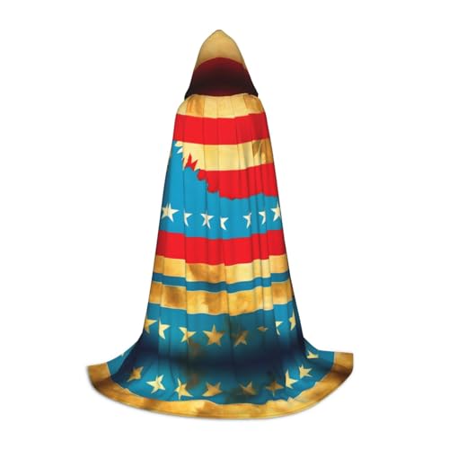 HJLUUFT Ureinwohner Hawaii-Flagge Teenager Kapuzenumhang Halloween Umhang Kostüm Maskerade Kleid Cosplay Kostüm von HJLUUFT