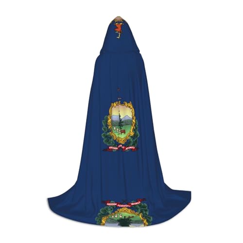 HJLUUFT Vermont State Flag Teenager Kapuzenumhang Halloween Umhang Kostüm Maskerade Kleid Cosplay Kostüm von HJLUUFT