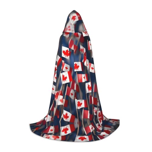 HJLUUFT Viele kleine kanadische Flaggen, Teenager, Kapuzenumhang, Halloween-Umhang, langer Umhang, Kostüm, Maskerade-Kleid, Cosplay-Kostüm HJLUUFT Viele kleine kanadische Flaggen, Teenager, Kapuzenumhang, Halloween-Umhang, langer Umhang, Kostüm, Maskerade-Kleid, Cosplay-Kostüm von HJLUUFT
