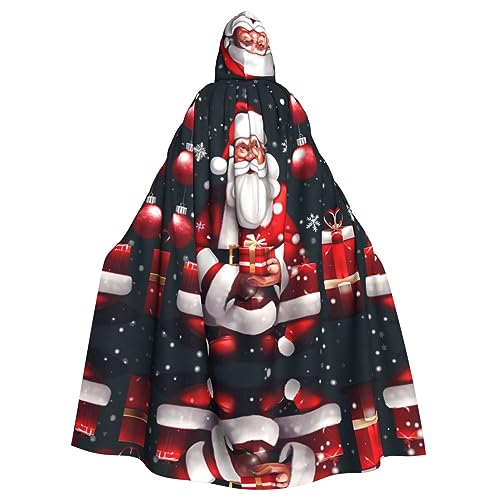 HJLUUFT Weihnachtsmann-Druck, Kapuzenumhang, Umhang, Mittelalter-Kostüm, Halloween, volle Länge, Halloween-Weihnachtskostüm HJLUUFT Weihnachtsmann-Druck, Kapuzenumhang, Umhang, Mittelalter-Kostüm, Halloween, volle Länge, Halloween-Weihnachtskostüm von HJLUUFT