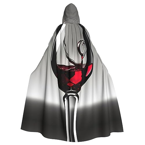 HJLUUFT Weinglas-Druck, Kapuzenumhang, Umhang, Mittelalter-Kostüm, Halloween, Halloween, Weihnachten HJLUUFT Weinglas-Druck, Kapuzenumhang, Umhang, Mittelalter-Kostüm, Halloween, Halloween, Weihnachten von HJLUUFT