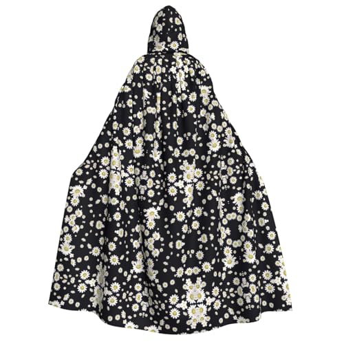 HJLUUFT Weißer Gänseblümchen-Druck, langer Umhang mit Kapuze, Umhang für Halloween, Weihnachten, Mittelalter, Renaissance, Wikingerkönigs-Umhang HJLUUFT Weißer Gänseblümchen-Druck, langer Umhang mit Kapuze, Umhang für Halloween, Weihnachten, Mittelalter, Renaissance, Wikingerkönigs-Umhang von HJLUUFT