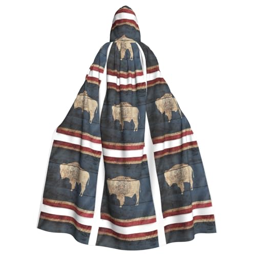 HJLUUFT Wyoming Umhang mit Staatsflagge, Landkarte, Druck, mittelalterlicher Umhang, Renaissance, langer Umhang für Herren, Cosplay, Kostüme, Halloween HJLUUFT Wyoming Umhang mit Staatsflagge, Landkarte, Druck, mittelalterlicher Umhang, Renaissance, langer Umhang für Herren, Cosplay, Kostüme, Halloween von HJLUUFT