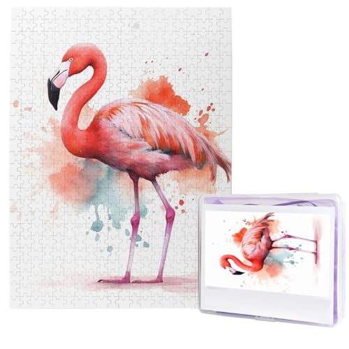Puzzle für Erwachsene, 500 Teile, Holzpuzzle, moderne Kunst, Aquarell, Flamingo, anspruchsvolle Puzzles, individuelles Bild, Puzzle, personalisiertes Fotopuzzle für Geschenk, Familie Puzzle für Erwachsene, 500 Teile, Holzpuzzle, moderne Kunst, Aquarell, Flamingo, anspruchsvolle Puzzles, individuelles Bild, Puzzle, personalisiertes Fotopuzzle für Geschenk, Familie von HJTRW