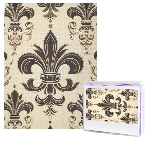 Puzzle für Erwachsene, 500 Teile, Holzpuzzle, moderne Kunst, Fleur-de-Lis und Mantelarme, Ritter, herausfordernde Puzzles, individuelles Bildpuzzle, personalisiertes Fotopuzzle für Geschenk, Familie Puzzle für Erwachsene, 500 Teile, Holzpuzzle, moderne Kunst, Fleur-de-Lis und Mantelarme, Ritter, herausfordernde Puzzles, individuelles Bildpuzzle, personalisiertes Fotopuzzle für Geschenk, Familie von HJTRW