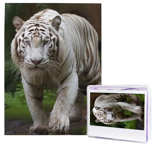 Puzzle für Erwachsene, 500 Teile, Holzpuzzle, moderne Kunst, Majestätisch, weißer Bengalischer Tiger, herausfordernde Puzzles, individuelles Bildpuzzle, personalisiertes Fotopuzzle für Geschenk Puzzle für Erwachsene, 500 Teile, Holzpuzzle, moderne Kunst, Majestätisch, weißer Bengalischer Tiger, herausfordernde Puzzles, individuelles Bildpuzzle, personalisiertes Fotopuzzle für Geschenk von HJTRW