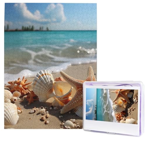 Puzzle für Erwachsene, 500 Teile, Holzpuzzle, moderne Kunst, Muscheln, Seestern am Strand, herausfordernde Puzzles, individuelles Bild, Puzzle, personalisiertes Fotopuzzle für Geschenk, Familie Puzzle für Erwachsene, 500 Teile, Holzpuzzle, moderne Kunst, Muscheln, Seestern am Strand, herausfordernde Puzzles, individuelles Bild, Puzzle, personalisiertes Fotopuzzle für Geschenk, Familie von HJTRW