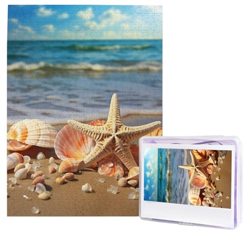 Puzzle für Erwachsene, 500 Teile, Holzpuzzle, moderne Kunst, Muscheln am Sandstrand, anspruchsvolle Puzzles, individuelles Bildpuzzle, personalisiertes Fotopuzzle für Geschenk, Familie Puzzle für Erwachsene, 500 Teile, Holzpuzzle, moderne Kunst, Muscheln am Sandstrand, anspruchsvolle Puzzles, individuelles Bildpuzzle, personalisiertes Fotopuzzle für Geschenk, Familie von HJTRW
