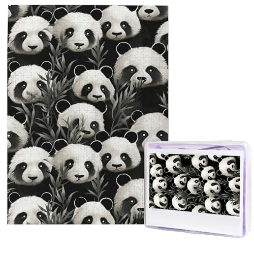 Puzzle für Erwachsene, 500 Teile, Holzpuzzle, moderne Kunst, Panda, Grafik, Schwarz-Weiß, anspruchsvolle Puzzles, individuelles Bild, Puzzle, personalisiertes Fotopuzzle für Geschenk, Familie Puzzle für Erwachsene, 500 Teile, Holzpuzzle, moderne Kunst, Panda, Grafik, Schwarz-Weiß, anspruchsvolle Puzzles, individuelles Bild, Puzzle, personalisiertes Fotopuzzle für Geschenk, Familie von HJTRW