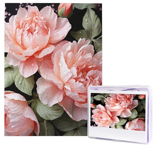 Puzzle für Erwachsene, 500 Teile, Holzpuzzle, moderne Kunst, Pfingstrose, Blumen, Rose, herausfordernde Puzzles, individuelles Bild, Puzzle, personalisiertes Fotopuzzle für Geschenk, Familie Puzzle für Erwachsene, 500 Teile, Holzpuzzle, moderne Kunst, Pfingstrose, Blumen, Rose, herausfordernde Puzzles, individuelles Bild, Puzzle, personalisiertes Fotopuzzle für Geschenk, Familie von HJTRW