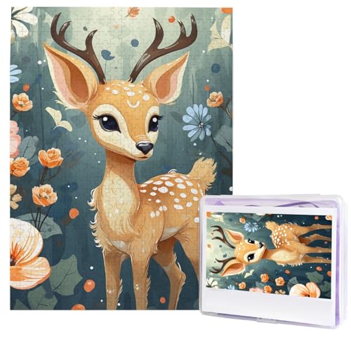 Puzzle für Erwachsene, 500 Teile, Holzpuzzle, moderne Kunst, Puzzle, Cartoon, Hirsch, Blume, herausfordernde Puzzle, individuelles Bild, Puzzle, personalisiertes Fotopuzzle für Geschenk, Familie Puzzle für Erwachsene, 500 Teile, Holzpuzzle, moderne Kunst, Puzzle, Cartoon, Hirsch, Blume, herausfordernde Puzzle, individuelles Bild, Puzzle, personalisiertes Fotopuzzle für Geschenk, Familie von HJTRW