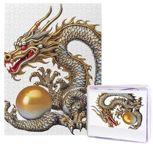 Puzzle für Erwachsene, 500 Teile, Holzpuzzle, moderne Kunst, Puzzle, Drache mit Perle, herausfordernde Puzzles, benutzerdefiniertes Bildpuzzle, personalisiertes Fotopuzzle für Geschenk, Familie Puzzle für Erwachsene, 500 Teile, Holzpuzzle, moderne Kunst, Puzzle, Drache mit Perle, herausfordernde Puzzles, benutzerdefiniertes Bildpuzzle, personalisiertes Fotopuzzle für Geschenk, Familie von HJTRW