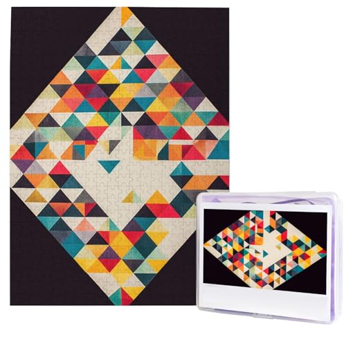 Puzzle für Erwachsene, 500 Teile, Holzpuzzle, moderne Kunst, Puzzle, Dreieck, geometrisch, herausfordernd, benutzerdefiniertes Bild, Puzzle, personalisiertes Fotopuzzle für Geschenk, Familie Puzzle für Erwachsene, 500 Teile, Holzpuzzle, moderne Kunst, Puzzle, Dreieck, geometrisch, herausfordernd, benutzerdefiniertes Bild, Puzzle, personalisiertes Fotopuzzle für Geschenk, Familie von HJTRW