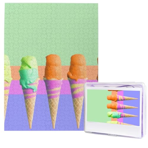 Puzzle für Erwachsene, 500 Teile, Holzpuzzle, moderne Kunst, Puzzle, Eiscreme, Regenbogen-Farbverlauf, herausfordernde Puzzles, individuelles Bild, Puzzle, personalisiertes Fotopuzzle für Geschenk Puzzle für Erwachsene, 500 Teile, Holzpuzzle, moderne Kunst, Puzzle, Eiscreme, Regenbogen-Farbverlauf, herausfordernde Puzzles, individuelles Bild, Puzzle, personalisiertes Fotopuzzle für Geschenk von HJTRW