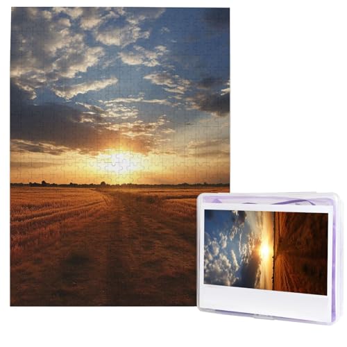 Puzzle für Erwachsene, 500 Teile, Holzpuzzle, moderne Kunst, Puzzle, Feld, Sonnenaufgang, herausfordernde Puzzles, individuelles Bild, Puzzle, personalisiertes Fotopuzzle für Geschenk, Familie Puzzle für Erwachsene, 500 Teile, Holzpuzzle, moderne Kunst, Puzzle, Feld, Sonnenaufgang, herausfordernde Puzzles, individuelles Bild, Puzzle, personalisiertes Fotopuzzle für Geschenk, Familie von HJTRW