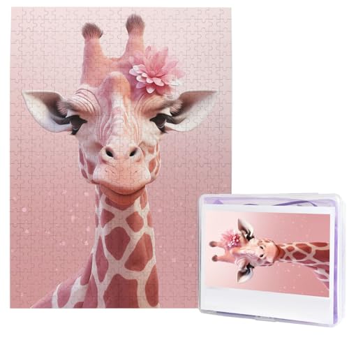 Puzzle für Erwachsene, 500 Teile, Holzpuzzle, moderne Kunst, Puzzle, Giraffe, herausfordernde Puzzle, individuelles Bild, Puzzle, personalisiertes Fotopuzzle für Geschenk, Familie von HJTRW