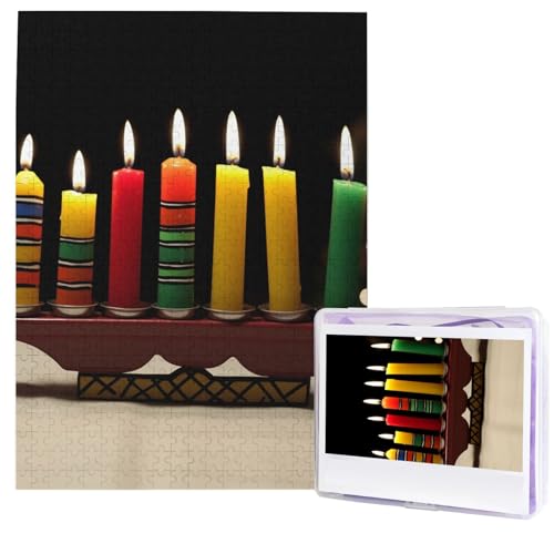 Puzzle für Erwachsene, 500 Teile, Holzpuzzle, moderne Kunst, Puzzle, Kwanzaaa-Kerzen, herausfordernde Puzzles, benutzerdefiniertes Bild, Puzzle, personalisiertes Fotopuzzle für Geschenk, Familie Puzzle für Erwachsene, 500 Teile, Holzpuzzle, moderne Kunst, Puzzle, Kwanzaaa-Kerzen, herausfordernde Puzzles, benutzerdefiniertes Bild, Puzzle, personalisiertes Fotopuzzle für Geschenk, Familie von HJTRW