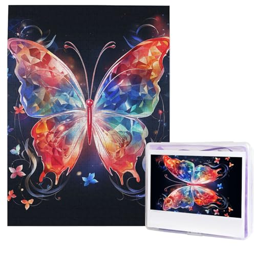 Puzzle für Erwachsene, 500 Teile, Holzpuzzle, moderne Kunst, Puzzle, Musik, Schmetterling, herausfordernde Puzzles, benutzerdefiniertes Bild, Puzzle, personalisiertes Fotopuzzle für Geschenk, Familie von HJTRW