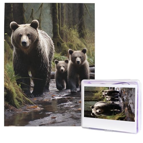 Puzzle für Erwachsene, 500 Teile, Holzpuzzle, moderne Kunst, Puzzle, Mutter Bär und ihre Jungen, herausfordernde Puzzles, individuelles Bildpuzzle, personalisiertes Fotopuzzle für Geschenk, Familie Puzzle für Erwachsene, 500 Teile, Holzpuzzle, moderne Kunst, Puzzle, Mutter Bär und ihre Jungen, herausfordernde Puzzles, individuelles Bildpuzzle, personalisiertes Fotopuzzle für Geschenk, Familie von HJTRW