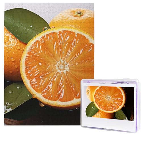 Puzzle für Erwachsene, 500 Teile, Holzpuzzle, moderne Kunst, Puzzle, Orange, herausfordernde Puzzles, individuelles Bild, Puzzle, personalisiertes Fotopuzzle für Geschenk, Familie von HJTRW