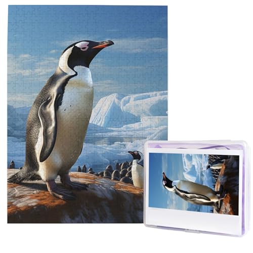 Puzzle für Erwachsene, 500 Teile, Holzpuzzle, moderne Kunst, Puzzle, Pinguin-Druck, herausfordernde Puzzles, individuelles Bild, Puzzle, personalisiertes Fotopuzzle für Geschenk, Familie von HJTRW
