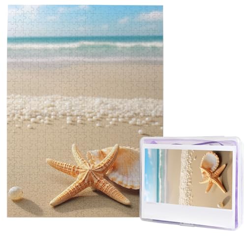 Puzzle für Erwachsene, 500 Teile, Holzpuzzle, moderne Kunst, Puzzle, Seestern, Muschel und Strand, herausfordernde Puzzles, individuelles Bild, Puzzle, personalisiertes Fotopuzzle für Geschenk Puzzle für Erwachsene, 500 Teile, Holzpuzzle, moderne Kunst, Puzzle, Seestern, Muschel und Strand, herausfordernde Puzzles, individuelles Bild, Puzzle, personalisiertes Fotopuzzle für Geschenk von HJTRW