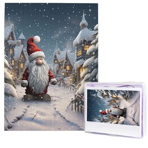 Puzzle für Erwachsene, 500 Teile, Holzpuzzle, moderne Kunst, Puzzle, Weihnachten, Schnee, herausfordernde Puzzles, benutzerdefiniertes Bild, Puzzle, personalisiertes Fotopuzzle für Geschenk, Familie von HJTRW