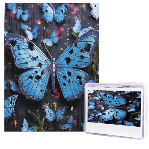 Puzzle für Erwachsene, 500 Teile, Holzpuzzle, moderne Kunst, Puzzle, blauer Schmetterling, anspruchsvolle Puzzles, benutzerdefiniertes Bild, Puzzle, personalisiertes Fotopuzzle für Geschenk, Familie Puzzle für Erwachsene, 500 Teile, Holzpuzzle, moderne Kunst, Puzzle, blauer Schmetterling, anspruchsvolle Puzzles, benutzerdefiniertes Bild, Puzzle, personalisiertes Fotopuzzle für Geschenk, Familie von HJTRW