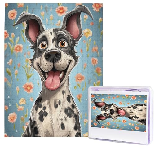 Puzzle für Erwachsene, 500 Teile, Holzpuzzle, moderne Kunst, Puzzle, lustige Hunde, herausfordernde Rätsel, individuelles Bild, Puzzle, personalisiertes Fotopuzzle für Geschenk, Familie von HJTRW
