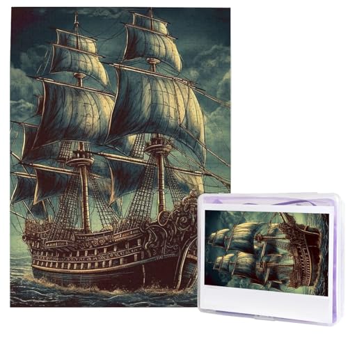 Puzzle für Erwachsene, 500 Teile, Holzpuzzle, moderne Kunst, Puzzle, nautisches Vintage-Segel-Piratenschiff, herausfordernde Puzzle, individuelles Bildpuzzle, personalisiertes Fotopuzzle für Geschenk Puzzle für Erwachsene, 500 Teile, Holzpuzzle, moderne Kunst, Puzzle, nautisches Vintage-Segel-Piratenschiff, herausfordernde Puzzle, individuelles Bildpuzzle, personalisiertes Fotopuzzle für Geschenk von HJTRW