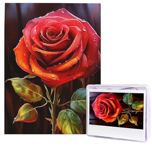 Puzzle für Erwachsene, 500 Teile, Holzpuzzle, moderne Kunst, Puzzle, rote Rose, Kunst, anspruchsvolle Puzzles, individuelles Bild, Puzzle, personalisiertes Fotopuzzle für Geschenk, Familie Puzzle für Erwachsene, 500 Teile, Holzpuzzle, moderne Kunst, Puzzle, rote Rose, Kunst, anspruchsvolle Puzzles, individuelles Bild, Puzzle, personalisiertes Fotopuzzle für Geschenk, Familie von HJTRW