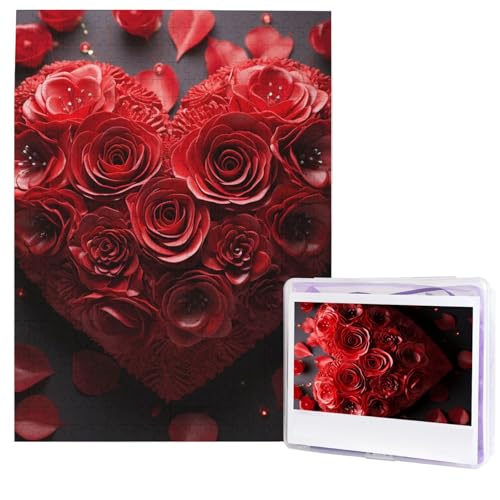 Puzzle für Erwachsene, 500 Teile, Holzpuzzle, moderne Kunst, Puzzle, rote Rose, Liebe, Herz, herausfordernde Puzzles, individuelles Bild, Puzzle, personalisiertes Fotopuzzle für Geschenk, Familie Puzzle für Erwachsene, 500 Teile, Holzpuzzle, moderne Kunst, Puzzle, rote Rose, Liebe, Herz, herausfordernde Puzzles, individuelles Bild, Puzzle, personalisiertes Fotopuzzle für Geschenk, Familie von HJTRW