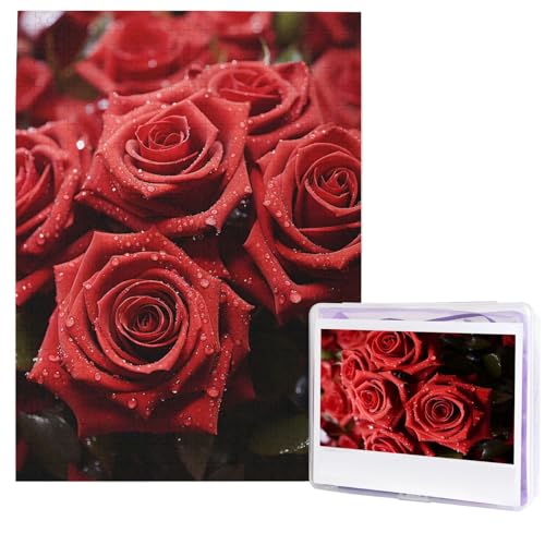 Puzzle für Erwachsene, 500 Teile, Holzpuzzle, moderne Kunst, Puzzle, rote Rose, herausfordernde Puzzles, individuelles Bild, Puzzle, personalisiertes Fotopuzzle für Geschenk, Familie Puzzle für Erwachsene, 500 Teile, Holzpuzzle, moderne Kunst, Puzzle, rote Rose, herausfordernde Puzzles, individuelles Bild, Puzzle, personalisiertes Fotopuzzle für Geschenk, Familie von HJTRW